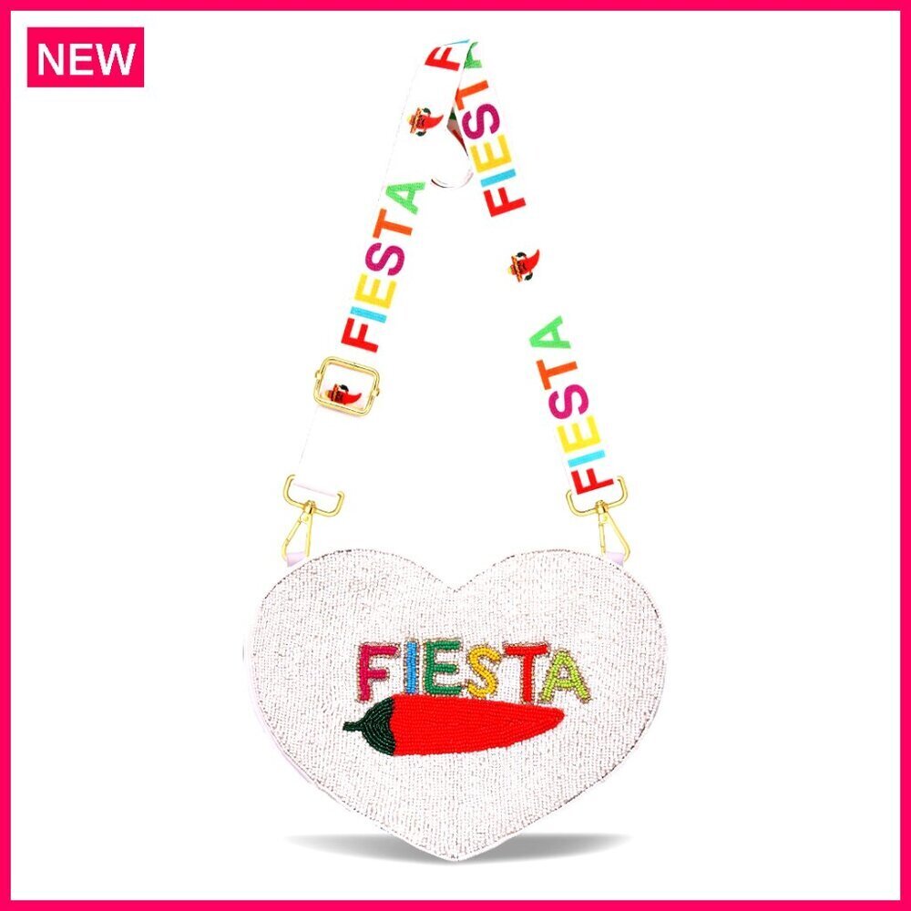 Beaded Crossbody Purse with Adjustable Strap for Fiesta Parties